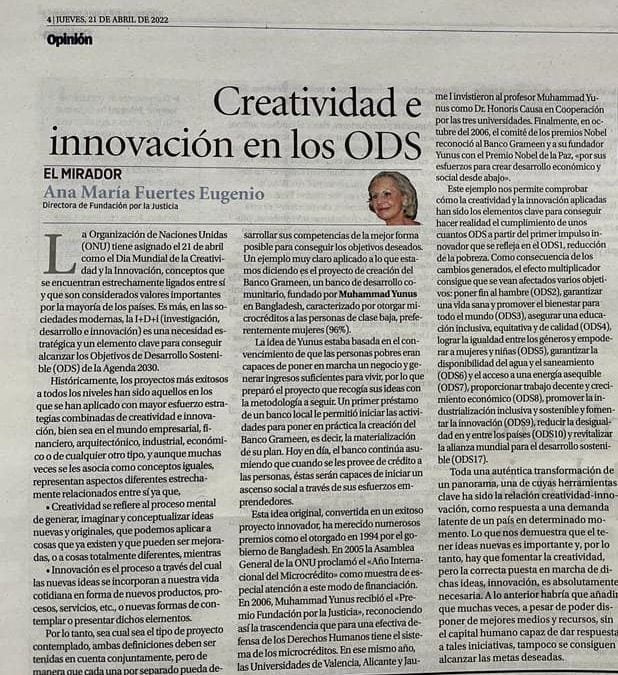 Ana Mª Fuertes: «Creatividad e innovación en los ODS»